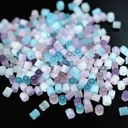 Бисер "Радуга", рубка гексагон, сиреневый микс сатин, 6/0 (уп 10 г)