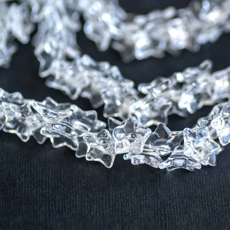 бусина "звездочка", стекло, цвет прозрачный, 14x9 мм