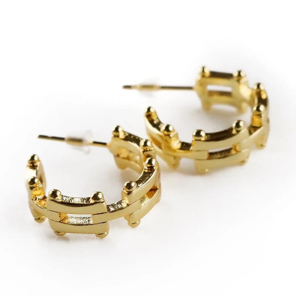 пуссеты "маритим", позолоченные, 20x21x8 мм