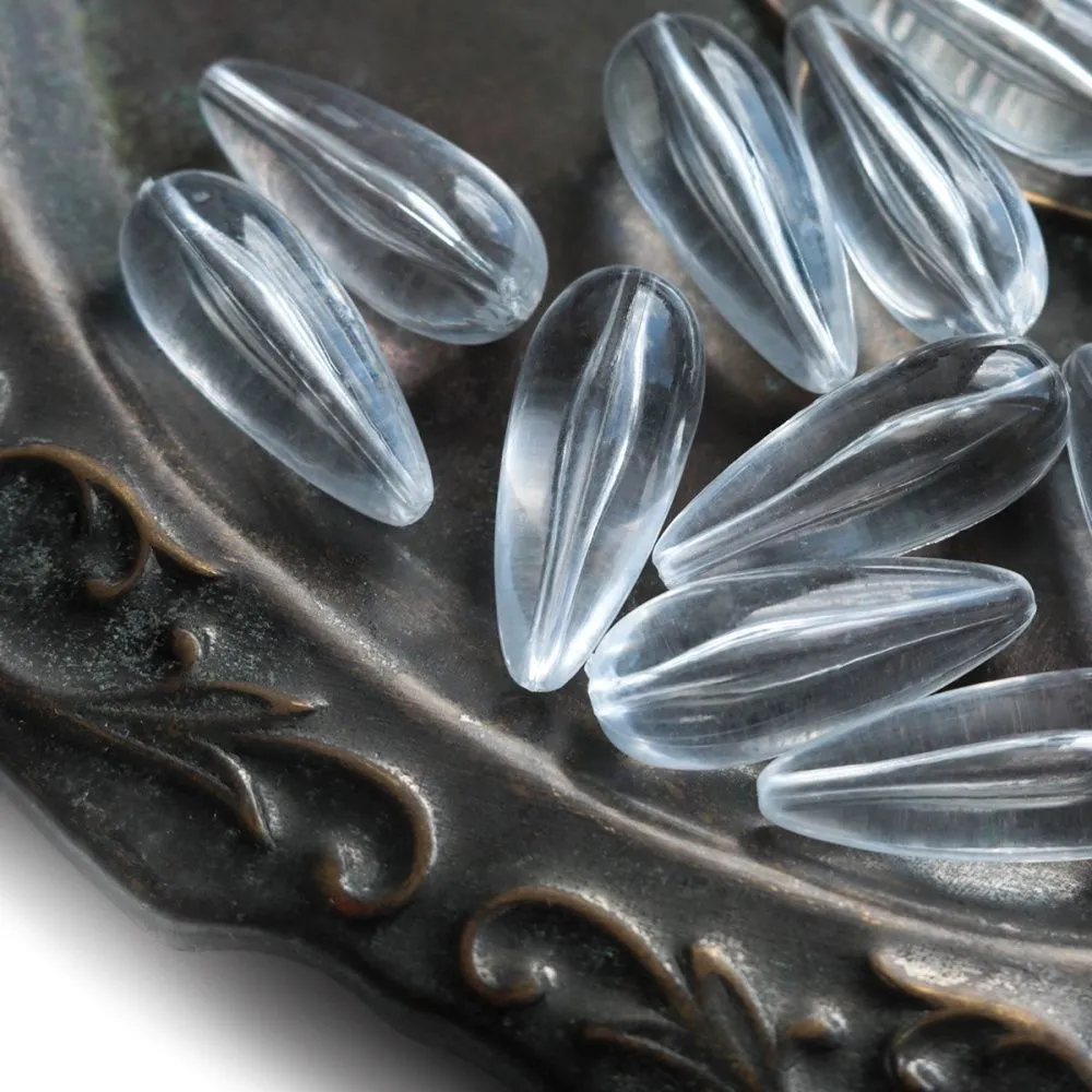 бусина капля, акрил, цвет прозрачный, 37x15 мм