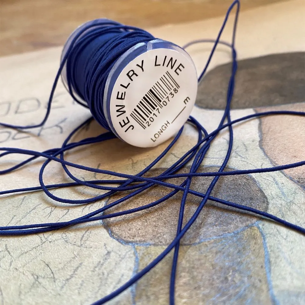 резинка круглая шляпная, цвет синий, 1 мм, боб 5 м 