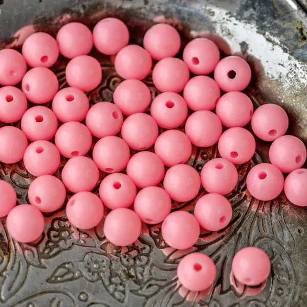 бусина, акрил 8, цвет розовый, 8 мм