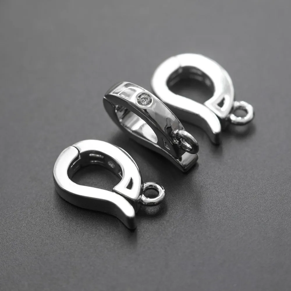 бейл "фолд", с защелкой, цвет платина, 12x10x2.5 мм